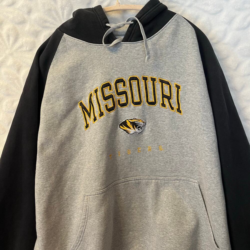 LOT of 2 hoodies University of Missouri Tigers one black one gray both 2XL